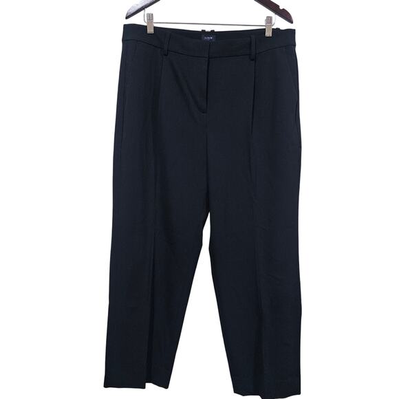 J.Crew Factory Store Pants - J.Crew Factory Pleated Trouser Pants High Rise Straight Black Leg Size 14